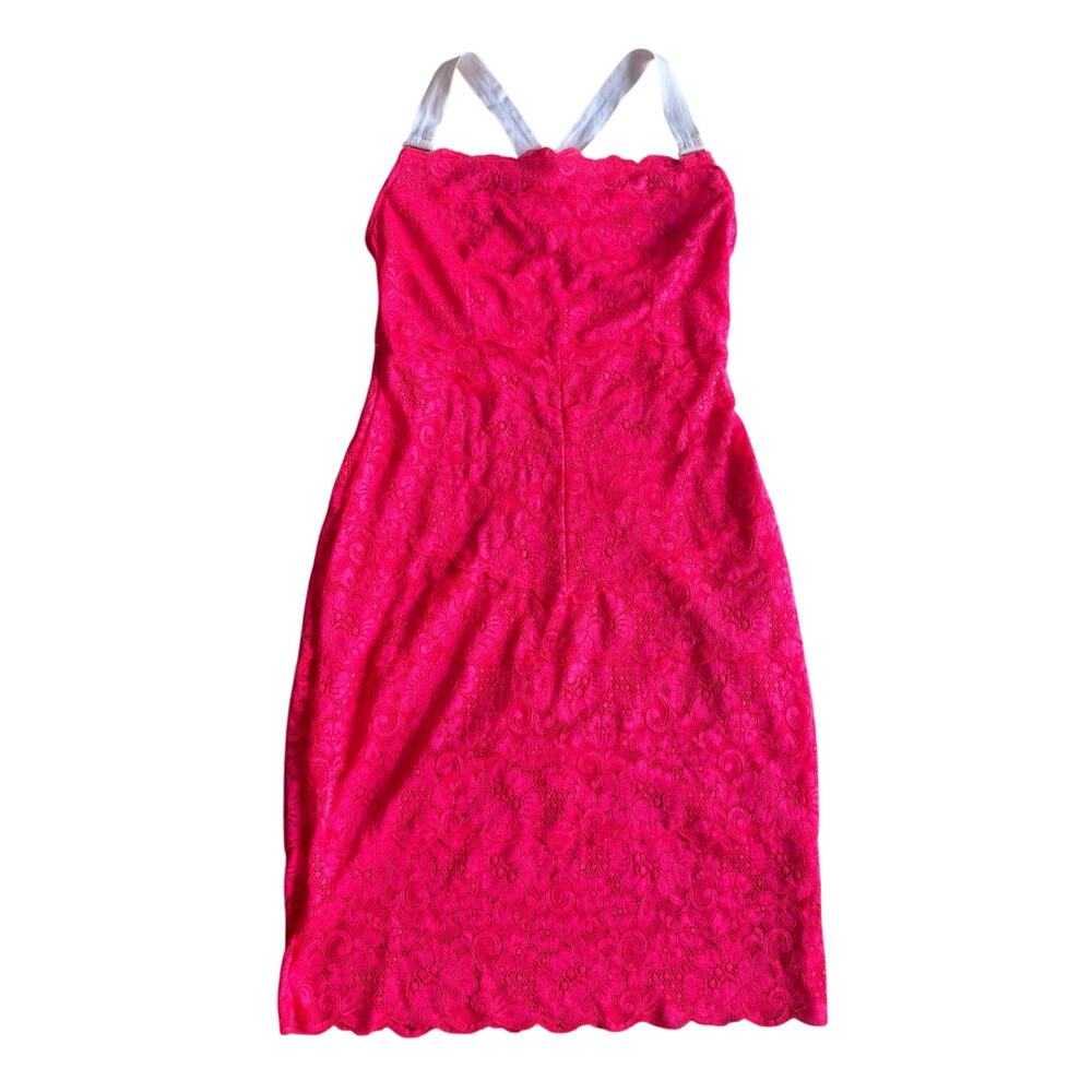 We Are HAH Tight Squeeze Pink Lace Bodycon Slip Dress XL Free People Revolve